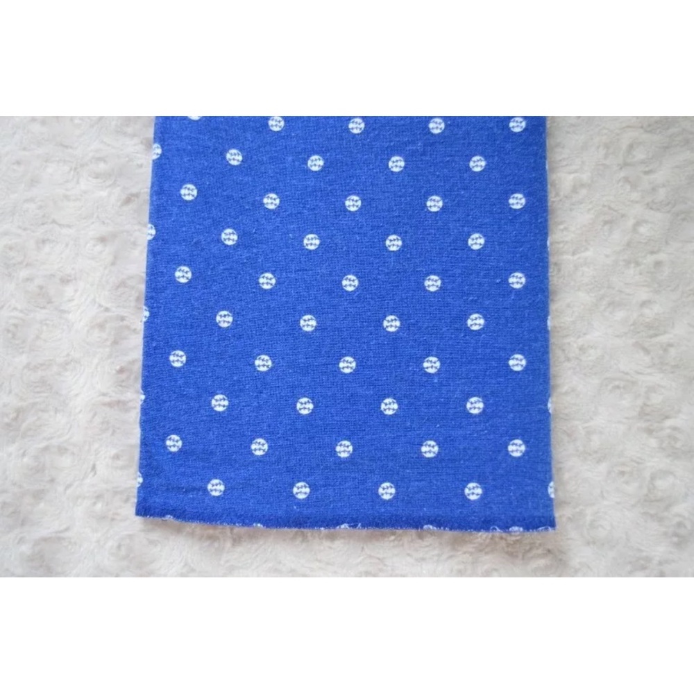 RN 71810 Blue White Baseball Baby Blanket Flannel Receiving Security Lovey